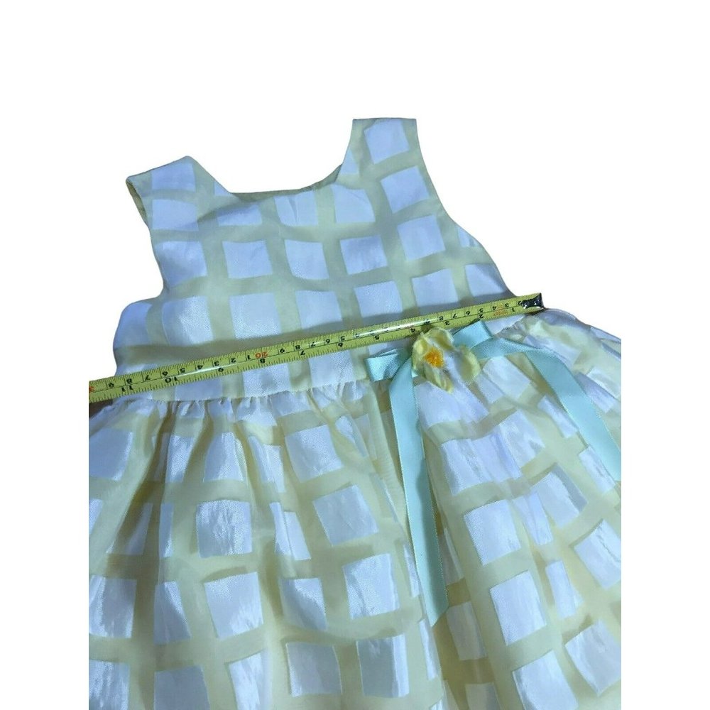 Yellow Dress Size Girl's XS 4/5 Flower & Tie Back Bow Party Holiday Edition - Picture 12 of 12